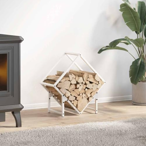 Gecheer Rastrelliera per Legna da Ardere, portaceppi Stabile con Grande capacità e ulteriore Essiccazione, 50x25x50 cm in Acciaio Laminato a Freddo, Design Elegante per Camino e Soggiorno