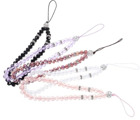 VILLCASE 5pièces Chaîne De Téléphone Portable Avec Perles Et Cristaux Artificiales Breloques Bohèmes Légères Décoration Élégante Pour Smartphone Accessoire Polyvalent Pour Styles Décontract