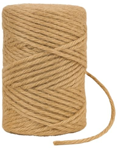 BeGrit JuteSchnur 4mm Garten Kordel 50m Juteband reißfest Bastelschnur Deko Paketschnur Braun Hanfseil Bindegarn für Verpackung Bindegarn Hanfschnur Spagat