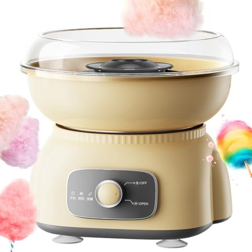 Cotton Candy Machine, 500W Candy Floss Maker with Splash Prevention Bowl, Removable for Easy Cleaning, Ideal for Home, Parties, Weddings and Kids