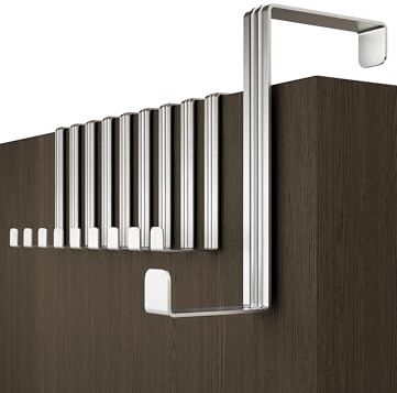 Menz Over Door Hanger – Set of 10, Silver - Coat Hanger 3.6 cm (1.4) and 4.6 cm (1.8), Coat Hooks for Door, Hangers for Clothes