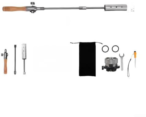 Encendedor de fuego para parrilla al aire libre, encendedores de carbón rápido de longitud ajustable, arrancador de parrilla, para parrilla de barbacoa, chimenea, soplador, fogata (tres etapas