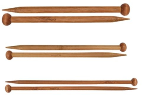 6 Pcs Bamboo Knitting Needles,Warm Different Sizes Wdooden Knitting Needles,Durable Bamboo Straight,Long Wooden Needle,for Children's Hands,Arthritic Hands,Beginner,DIY,Scarf,Sweater(6/8/10mm*25cm)
