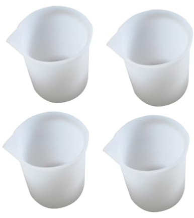 VALICLUD 4 piezas Tazas Medidoras de Silicona de Vasos Medidores Graduados para Epoxi y Manualidades Herramientas de Medición Resistentes y Fáciles de Limpiar