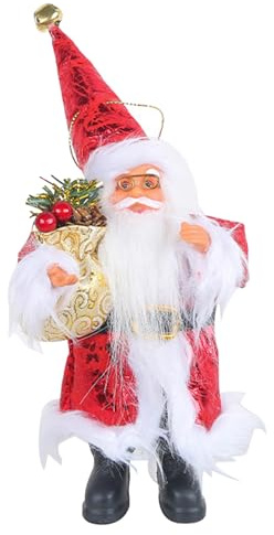 Joygoodta Christmas Babbo Natale Figure 3.9x3.9x8, 7 pollici in piedi da Babbo Natale Figure con cappello e corda sospesa Ornamento della bambola del Claus per le decorazioni degli alberi di Regali