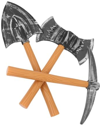 UKCOCO Set di 3 Pezzi Piccone, Mannaia e Pala Giocattolo di Gommapiuma per Cosplay Nano, Accessori Retrò Artificiali Leggeri per Feste a Tema di Halloween e Spettacoli Teatrali