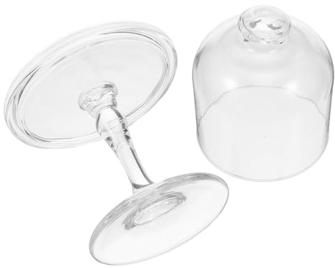 BESPORTBLE Mini Alzata Dolci in Vetro con Cupola Trasparente Porta Torta Piccolo e Salvaspazio per Feste e Pasticceria Elegante Piatto Espositore per Cupcake e Dessert