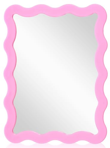 APLZGMG Magnetischer Spindspiegel, 12,7 x 17,8 cm, rosa Magnetspiegel für Spind, niedliche Schließfächer, Dekorationen für Mädchen, Make-up, magnetische Spiegel für Schule, Büro und Badezimmer zu