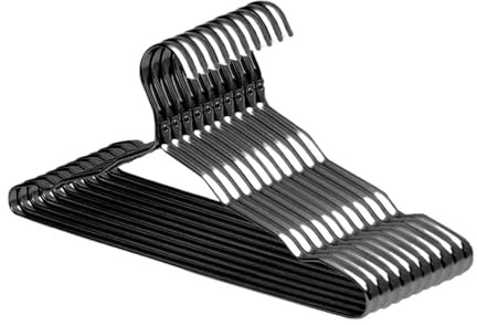 Grucce per abiti Appendiabiti da 10 pezzi in lega di alluminio dorato durevole for cappotti domestici, organizer for guardaroba(Black)