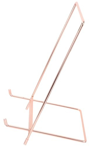 Toyvian Supporto per Piatti da Esposizione e Porta Targa in Acciaio Inox, Cavalletto Piccolo Stabile per Libri di Cucina e Quadri, Espositore da Tavolo per Casa e Negozio