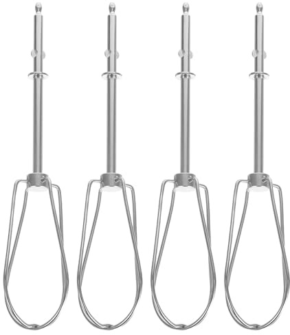 JECOMPRIS Lot de 4 Fouets de Rechange pour Batteur Électrique, Accessoire Fouet à Œufs, Outil de Cuisine pour Mélanger, Fouetter Et Remuer, Couleur Argent