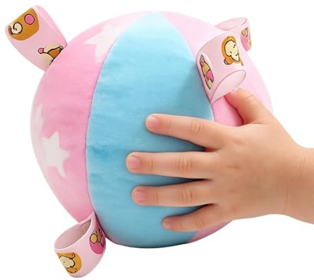 Rasselball für Babys und Kleinkinder,mit Glöckchen weicher lustiger Sensorik Spielzeug - Plüschbälle,für und Mädchen Greifübungen Schlafenszeit Kinderwagen Kita Geburtstagsparty