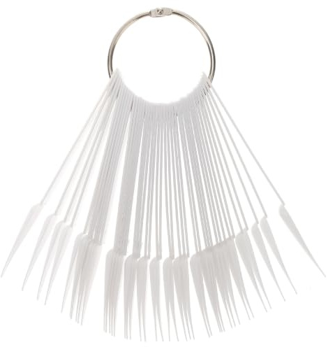 Tofficu 150 Pièces Palette Éventail pour Conseils D'ongles en PC Blanc, 150 Bouts D'ongles Faciles à Peindre Couper pour Pratique et Présentation de Vernis Gel