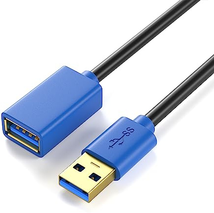 JAMEGA - 5m USB 3.0 Verlängerung USB-A Buchse auf A Stecker High Speed Datenübertragung 5Gbps USB Verlängerungskabel mit Vergoldeten Kontakte für Kartenlesegerät, Tastatur, Drucker, Scanner, Kamera