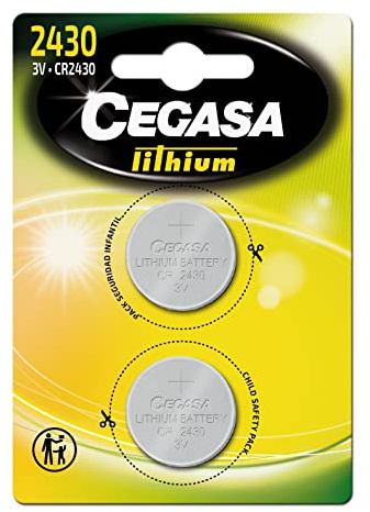 Cegasa CR2430 – Pack 2 Piles Bouton Lithium, Couleur Vert