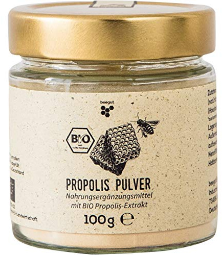 beegut BIO Propolis Pulver 100g, fein gemahlen & schnell löslich – Propolispulver aus BIO Propolis Extrakt für Tinktur, Kapseln, Salben & Kosmetik, Bienenharz vom Imker im Glas, nachhaltig verpackt