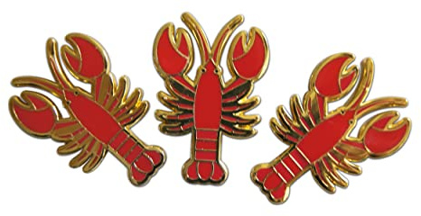 Red Lobster 3-Piece Animal Pride Lapel Pin or Hat Pin & Tie Tack Set with Clutch Back by Novel Merk