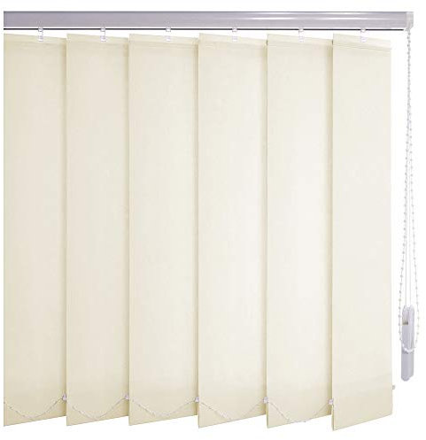 Sonnenschutz-HH® - Lamellenvorhang creme lichtdurchlässig - Breite 130 cm x 140 cm Höhe - Lamellenbreite 127mm Vertikaljalousie Vertikalanlage Schiebevorhang