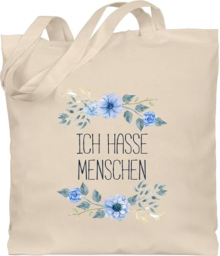Shirtracer - Baumwolltasche - Sprüche Statement mit Spruch - Ich hasse Menschen
