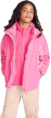 Mountain Warehouse Veste imperméable Lightning 3 en 1 pour Enfant - Coutures collées, Doublure intérieure Amovible, Plusieurs Poches - pour Marche et randonnée, Hiver Rose Clair 13 Ans