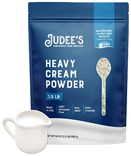 Judee's Gluten Free Heavy Cream Powder - Keto Coffee Creamer Blend - Reconstituted Heavy Cream for Sauces & Baking - Shelf-Stable Creamer for Long-Term Storage - 1.5 lb