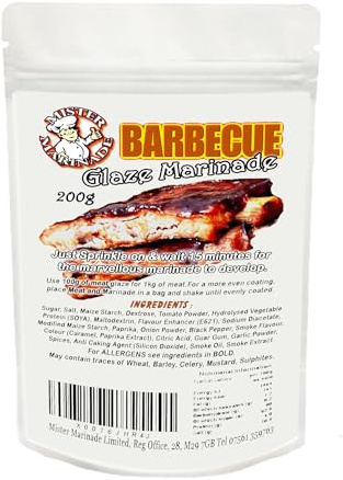 MISTER MARINADE Barbecue Meat Glaze Marinade & BBQ Rub 200g, A Sweet & Mildly Spicy Glaze with Tangy Tomato for a Rich BBQ Flavour