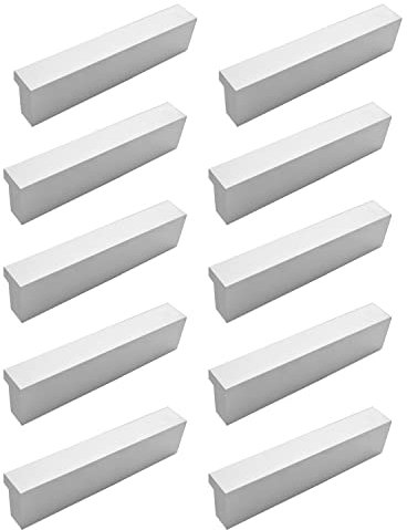Qrity 10 Maniglia per Cassetto Mobili, 90° L Stile, Lega di Alluminio, Passo del Foro 32mm, Maniglie per Mobili da Cucina, Argentato
