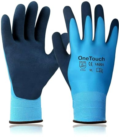 3 Pair Fully Latex coated Work gloves Waterproof Wet Breathable Nylon Grip Safety Work Gloves (X-Large-10)