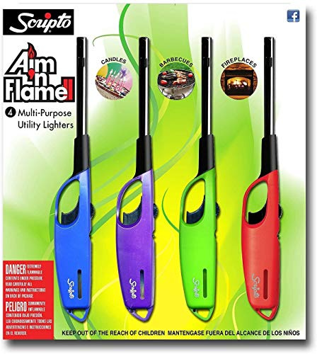 Scripto AIM 'N Flame Multi-Purpose Lighters, Pack of 4