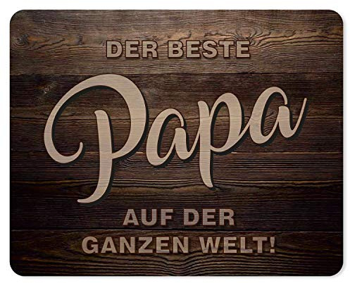 younikat Mauspad für den besten Papa I 24 x 19 cm I Mousepad Vatertag I rutschfest I Schreibtisch-Einrichtung I mit Oberflächenschutz I für Büro und Gaming I als Geschenk-Idee I dv962