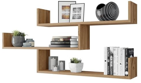 Mirjan24 Wandregal Trino 003, Buchregal, Dekoregal Wandboard, Hängeregal, Wandschrank, Hängeschrank, Regal (Wotan)