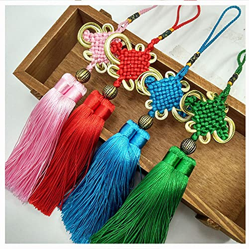 WANM 12 Pz 12 Cm Nodo Doppio Seta Nappa Frange Cucire Nappa Decorativa Trim Chiave Nappe per Tende Complementi Arredo Casa