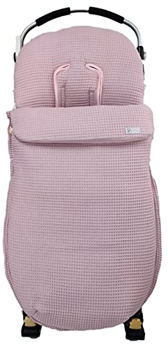 Universal Fußsack für Kinderwagen oder Buggy – Waffle – Handmade – Nenel (Gepuderte Rosa)