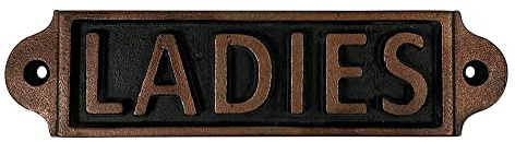 Türschild Frauen LADIES Gusseisen Kupfer-Optik Damen Toilettenschild Antik-Stil