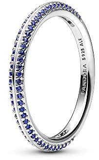 PANDORA ME Blue Pavé Ring Größe 52 aus Sterling-Silber mit künstlichen Kristallen, Ausschließlich Kompatibel ME, 199679C03-52