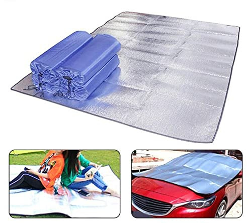 HEZHU Isomatte Unterlage Alu Matte Thermomatte Eva Camping Matte Schlafmatte Outdoor Silber