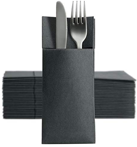 CHIC 1250 Softpoint Besteckservietten Bestecktaschen schwarz