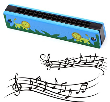 REQAG Harmonica 16 Holes Soft Wood Harmonica for Kids, Beginners, Students and Adults - Musical Instrument Toy