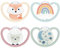 NUK Space Day & Night Baby Dummy | 0-6 Months | Glow-in-the-Dark Soothers with Extra Ventilation for Sensitive Skin | BPA-Free Silicone | Fox & Sheep | 4 Count