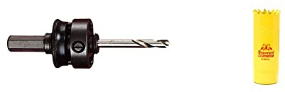 Starrett A2 Hole Saws Arbor - 32-210mm Quick Hitch Screw Thread Hex Shank Arbor with 6.35mm High-Speed Steel Pilot Drill & HSS Bi-Metal Hole Saw - FCH2532 Fast Cut Extra Cobalt Hole Saw - 20mm