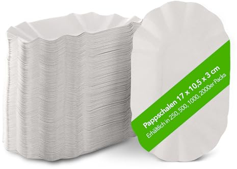 Ecocleo®Schale Pommes, Currywurst, Chips, Nachos, Bowls, 250 Stück | EU Made