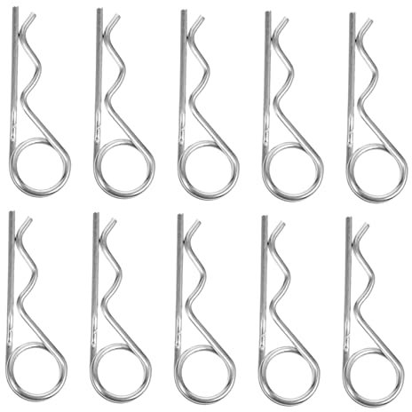 Hemobllo 10st Federstift Sicherungsstift Aus Metall Industrielle Verbindungselemente Austausch Des Splints Scherstifte Und Splinte Traktor Klappstecker Schneckenscherstift Federstahl Öffner