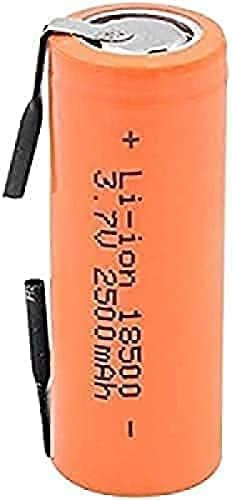 Batteria Agli Ioni Di Litio 18500 Da 3.7 V 2500 MAh Con 2 Linguette Di Saldatura Per Torcia A LED.2 Pezzi