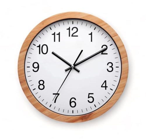 Bargain Lovers Wooden Effect Wall Clock | Silent and Not Tickling Vintage Wall Clock for Living Room Bedroom Kitchen (30cm / 12)