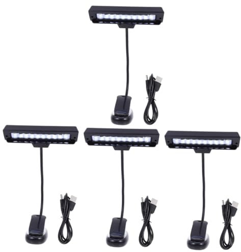 TOYANDONA 4stücke Dimmbare Notenständerlampe Mit Flexiblem Arm Touch-control Einstellbar Usb Aufladbar Für Klavier Schreibtisch Und Lesen Platzsparend Stabil Und Langlebig