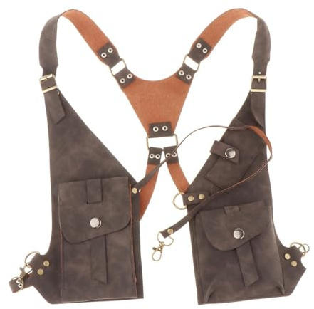 Dickly Leder Umhängetaschen Holster Tasche, Verstellbarer Schultergurt, Männer Crossbody Bag Outdoor, große Handytasche, Retro Unterarm Holster Pouch Tasche für Reisen Camping Party, Stil c