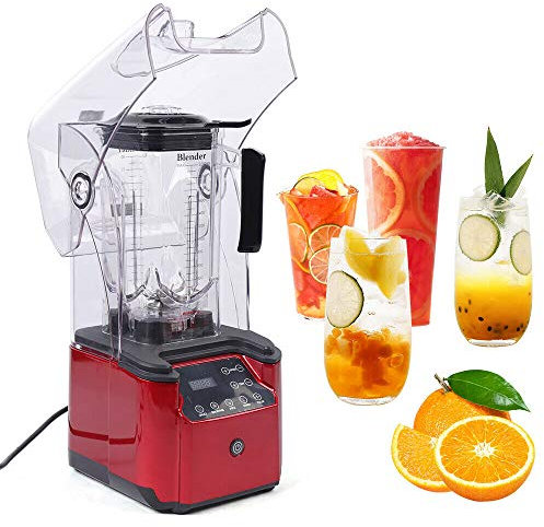 Frullatore da 2200 W, 2,2 l, ad alte prestazioni con lama in acciaio a 6 fogli, velocità regolabile, 18000 – 30000 rpm (9 marce) per la preparazione del succo, Crushed Ice, Smoothie Maker