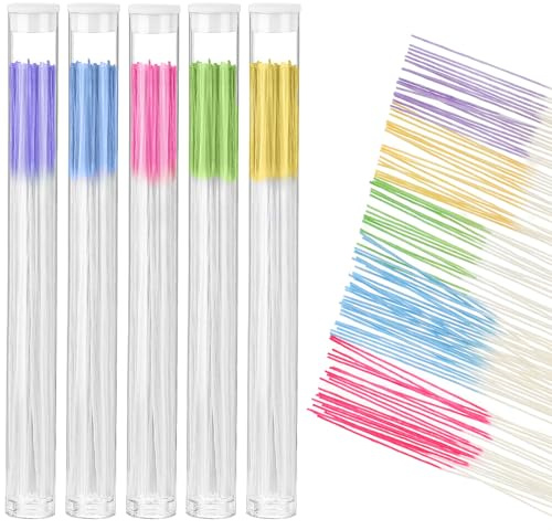 300 pièces de fil dentaire nettoyant pour piercing d'oreille, nettoyant de soins après piercing, 5 couleurs nettoyant de trou de boucle d'oreille, nettoyant de trou d'oreille, fil de nettoyage de