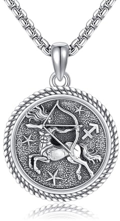 URONE Collana con segno zodiacale, in argento 925, con ciondolo a costellazione, per donne, uomini, donne e uomini, Argento sterling, Nessuna pietra preziosa