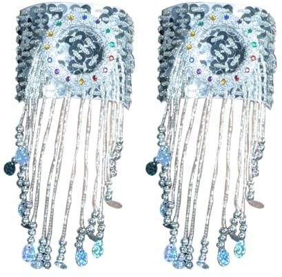 BHFYOB Glitzerndes Bauchtanz-Zubehör, Armreif mit glitzernden Pailletten, Armstulpen, Foto-Requisiten